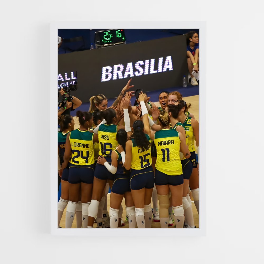 Poster Équipe Brésilienne de Volley-Femmes – affiche Volleyball (vue 3)